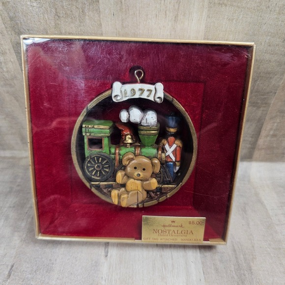 Hallmark Other - Vintage 1977 Hallmark Nostalgia Tree-Trimmer Ornament Train Teddy Bear Soldier